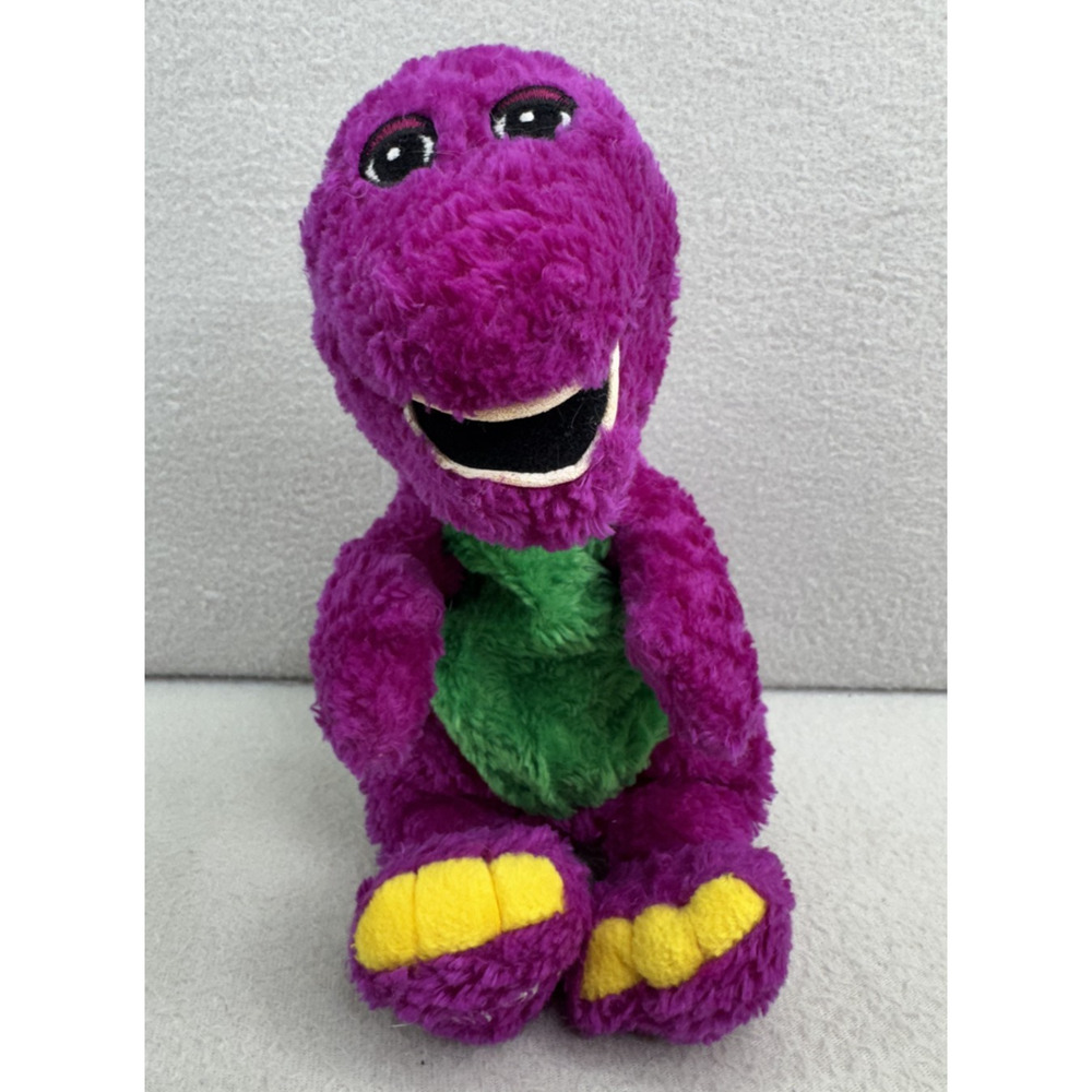 VTG Barney Dinosaur Plush 11” Lyons Group Stuffed Animal Toy Purple Green